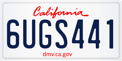 CA license plate 6UGS441