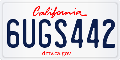 CA license plate 6UGS442