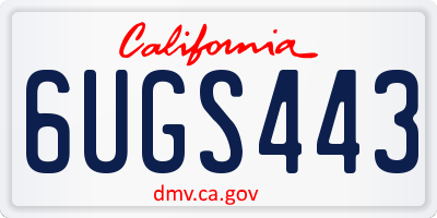 CA license plate 6UGS443