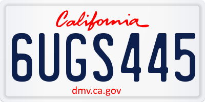 CA license plate 6UGS445