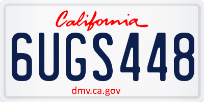 CA license plate 6UGS448