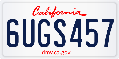 CA license plate 6UGS457