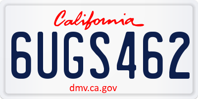 CA license plate 6UGS462