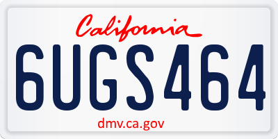 CA license plate 6UGS464