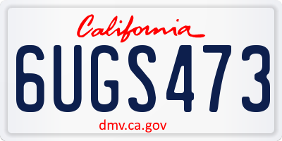 CA license plate 6UGS473