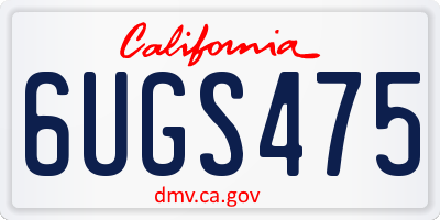 CA license plate 6UGS475