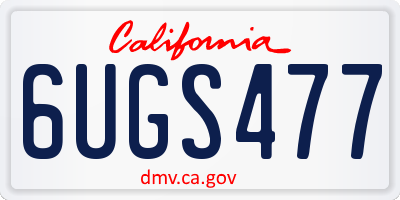CA license plate 6UGS477
