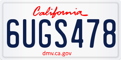 CA license plate 6UGS478