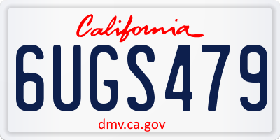 CA license plate 6UGS479