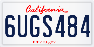 CA license plate 6UGS484