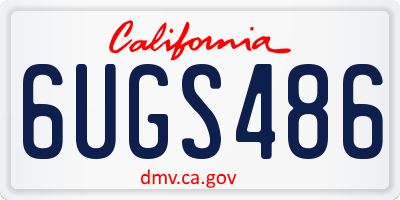 CA license plate 6UGS486