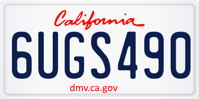 CA license plate 6UGS490