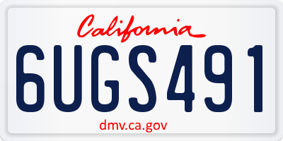 CA license plate 6UGS491