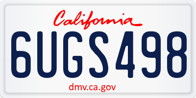 CA license plate 6UGS498