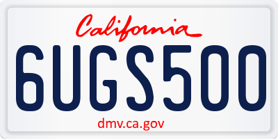 CA license plate 6UGS500