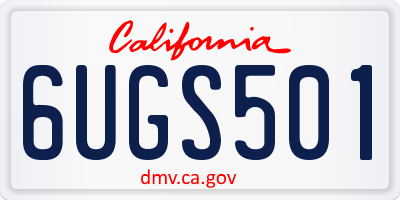 CA license plate 6UGS501