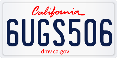 CA license plate 6UGS506