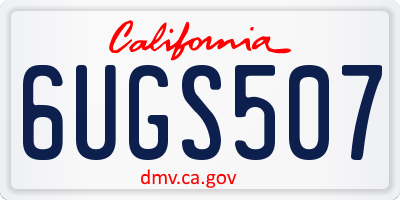 CA license plate 6UGS507