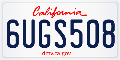 CA license plate 6UGS508