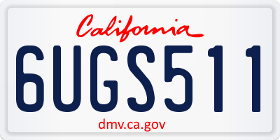 CA license plate 6UGS511