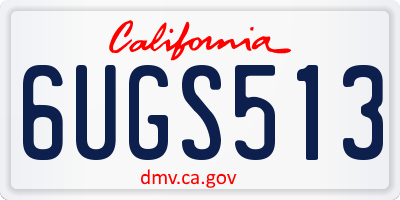 CA license plate 6UGS513