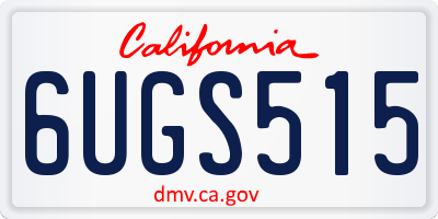 CA license plate 6UGS515