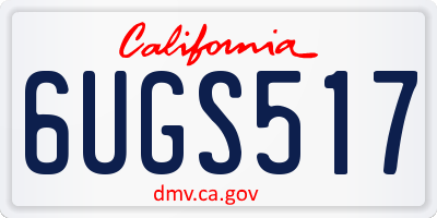 CA license plate 6UGS517