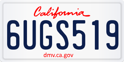 CA license plate 6UGS519