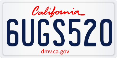 CA license plate 6UGS520