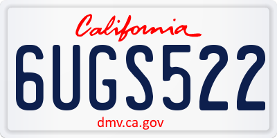 CA license plate 6UGS522