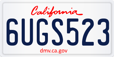 CA license plate 6UGS523