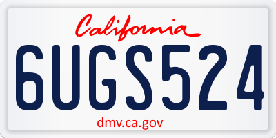 CA license plate 6UGS524