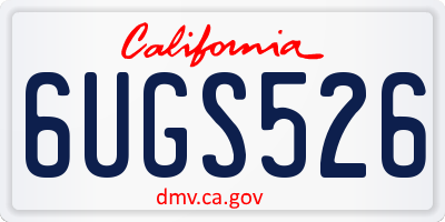 CA license plate 6UGS526