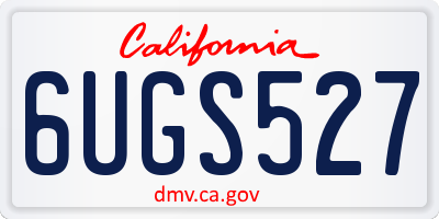 CA license plate 6UGS527