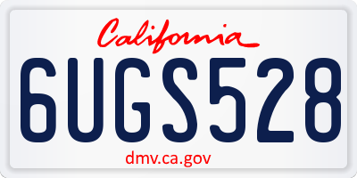 CA license plate 6UGS528