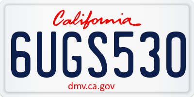 CA license plate 6UGS530