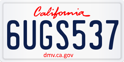 CA license plate 6UGS537