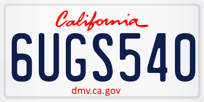 CA license plate 6UGS540
