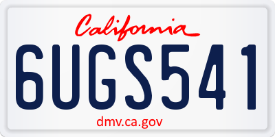 CA license plate 6UGS541