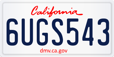 CA license plate 6UGS543