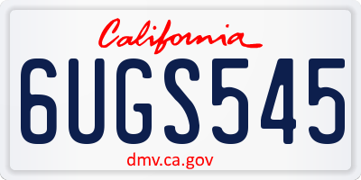 CA license plate 6UGS545