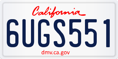 CA license plate 6UGS551