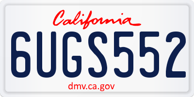 CA license plate 6UGS552
