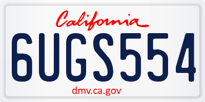 CA license plate 6UGS554