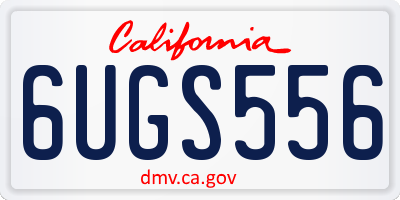 CA license plate 6UGS556