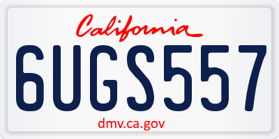 CA license plate 6UGS557
