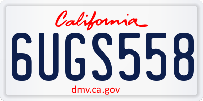 CA license plate 6UGS558