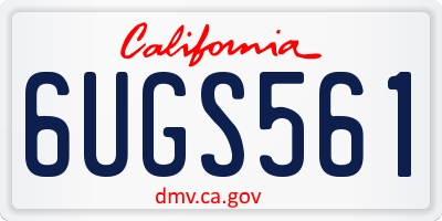 CA license plate 6UGS561