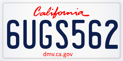 CA license plate 6UGS562