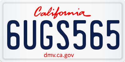 CA license plate 6UGS565